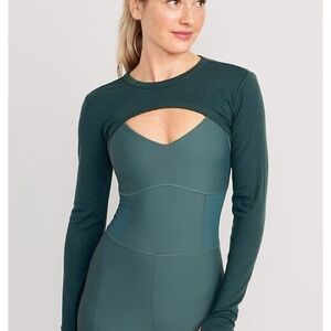 Old Navy Dark Green Cutout Bodysuit